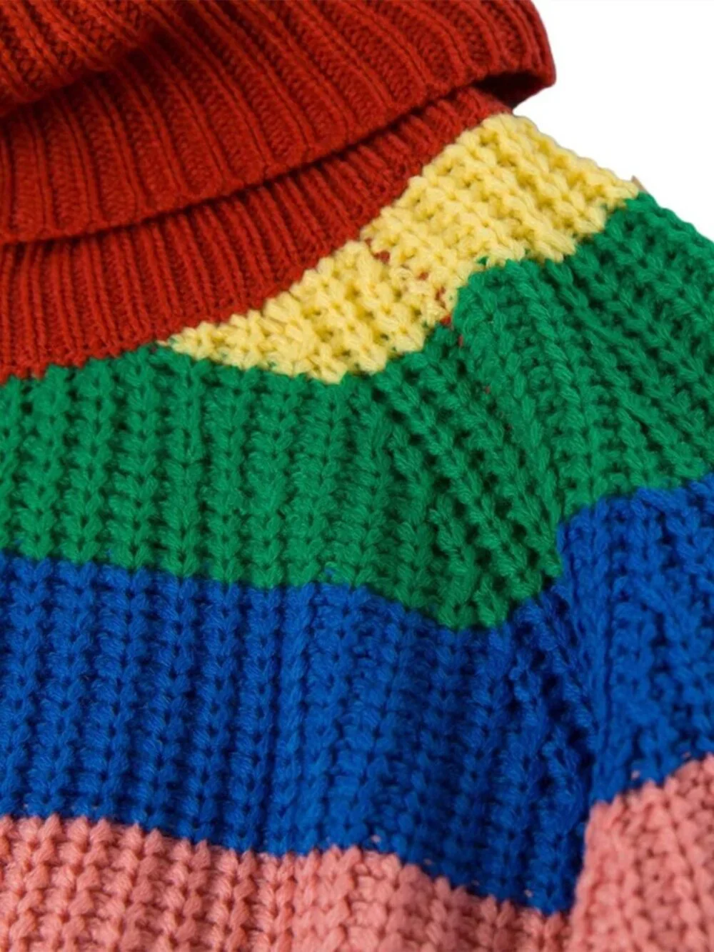 Colorful Striped Turtleneck Sweater | Long Sleeve Knit Pullover Top for Women - Picture 4 of 6